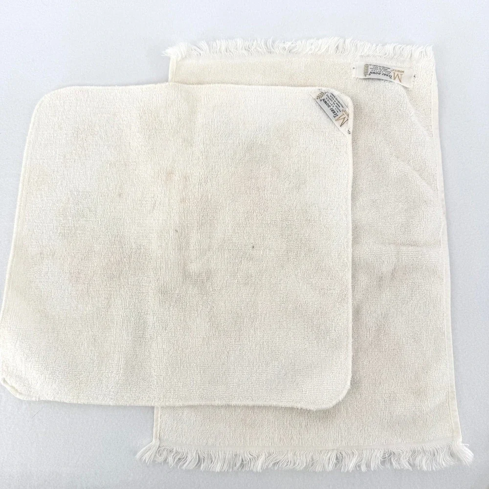 Vintage Martex Terri-Down Towels‎ White Pink Rose Floral Cotton READ